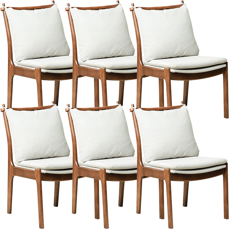 Home Contemporary Dining Chair Solid Wood Upholstered Dining Chair Gray-Brown Cotton and Linen 6 Piece Set Clearhalo 'Dining Chairs' 'Dining Tables & Seating' 'dining_chair' 'furn' 'furn_dining_chair' 'Furniture' 'Kitchen & Dining Furniture' 7650403
