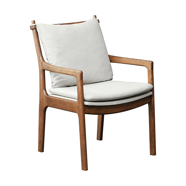 Home Contemporary Dining Chair Solid Wood Upholstered Dining Chair Brown-Grey Cotton and Linen 1 Piece Clearhalo 'Dining Chairs' 'Dining Tables & Seating' 'dining_chair' 'furn' 'furn_dining_chair' 'Furniture' 'Kitchen & Dining Furniture' 7650405