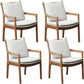 Home Contemporary Dining Chair Solid Wood Upholstered Dining Chair Brown-Grey Cotton and Linen 4 Piece Set Clearhalo 'Dining Chairs' 'Dining Tables & Seating' 'dining_chair' 'furn' 'furn_dining_chair' 'Furniture' 'Kitchen & Dining Furniture' 7650407