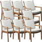 Home Contemporary Dining Chair Solid Wood Upholstered Dining Chair Brown-Grey Cotton and Linen 8 Piece Set Clearhalo 'Dining Chairs' 'Dining Tables & Seating' 'dining_chair' 'furn' 'furn_dining_chair' 'Furniture' 'Kitchen & Dining Furniture' 7650409