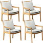 Home Contemporary Dining Chair Solid Wood Upholstered Dining Chair Wood + Gray Cotton and Linen 4 Piece Set Clearhalo 'Dining Chairs' 'Dining Tables & Seating' 'dining_chair' 'furn' 'furn_dining_chair' 'Furniture' 'Kitchen & Dining Furniture' 7650417