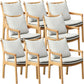 Home Contemporary Dining Chair Solid Wood Upholstered Dining Chair Wood + Gray Cotton and Linen 8 Piece Set Clearhalo 'Dining Chairs' 'Dining Tables & Seating' 'dining_chair' 'furn' 'furn_dining_chair' 'Furniture' 'Kitchen & Dining Furniture' 7650419
