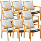 Home Contemporary Dining Chair Solid Wood Upholstered Dining Chair Light Brown-Grey Cotton and Linen 8 Piece Set Clearhalo 'Dining Chairs' 'Dining Tables & Seating' 'dining_chair' 'furn' 'furn_dining_chair' 'Furniture' 'Kitchen & Dining Furniture' 7650423