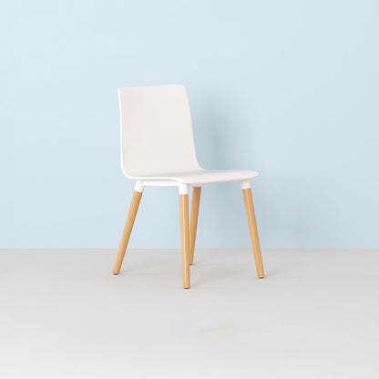 Zeitgenössischer offener Esstuhl Holzseitenstuhl für Esszimmer