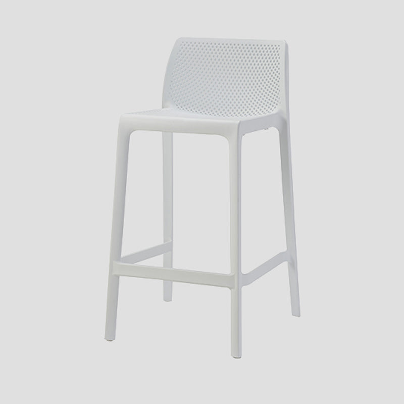 Contemporary Low Back Indoor Plastic Armless Bar Stool with Footrest White 1 Piece Counter Stool(26"H) Clearhalo 'Bar Furniture' 'Bar Stools' 'bar_stools' 'furn' 'furn_bar_stools' 'Furniture' 'Kitchen & Dining Furniture' 7650587