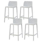 Contemporary Low Back Indoor Plastic Armless Bar Stool with Footrest White 4 Piece Set Counter Stool(26"H) Clearhalo 'Bar Furniture' 'Bar Stools' 'bar_stools' 'furn' 'furn_bar_stools' 'Furniture' 'Kitchen & Dining Furniture' 7650590