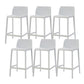 Contemporary Low Back Indoor Plastic Armless Bar Stool with Footrest White 6 Piece Set Counter Stool(26"H) Clearhalo 'Bar Furniture' 'Bar Stools' 'bar_stools' 'furn' 'furn_bar_stools' 'Furniture' 'Kitchen & Dining Furniture' 7650592