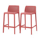 Contemporary Low Back Indoor Plastic Armless Bar Stool with Footrest Red 2 Piece Set Counter Stool(26"H) Clearhalo 'Bar Furniture' 'Bar Stools' 'bar_stools' 'furn' 'furn_bar_stools' 'Furniture' 'Kitchen & Dining Furniture' 7650599