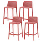 Contemporary Low Back Indoor Plastic Armless Bar Stool with Footrest Red 4 Piece Set Counter Stool(26"H) Clearhalo 'Bar Furniture' 'Bar Stools' 'bar_stools' 'furn' 'furn_bar_stools' 'Furniture' 'Kitchen & Dining Furniture' 7650601