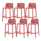 Contemporary Low Back Indoor Plastic Armless Bar Stool with Footrest Red 6 Piece Set Counter Stool(26"H) Clearhalo 'Bar Furniture' 'Bar Stools' 'bar_stools' 'furn' 'furn_bar_stools' 'Furniture' 'Kitchen & Dining Furniture' 7650602