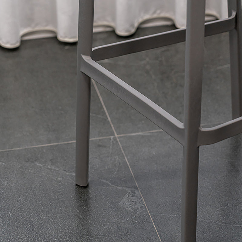 Contemporary Low Back Indoor Plastic Armless Bar Stool with Footrest Clearhalo 'Bar Furniture' 'Bar Stools' 'bar_stools' 'furn' 'furn_bar_stools' 'Furniture' 'Kitchen & Dining Furniture' 7650603