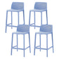 Contemporary Low Back Indoor Plastic Armless Bar Stool with Footrest Blue 4 Piece Set Counter Stool(26"H) Clearhalo 'Bar Furniture' 'Bar Stools' 'bar_stools' 'furn' 'furn_bar_stools' 'Furniture' 'Kitchen & Dining Furniture' 7650608