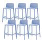 Contemporary Low Back Indoor Plastic Armless Bar Stool with Footrest Blue 6 Piece Set Counter Stool(26"H) Clearhalo 'Bar Furniture' 'Bar Stools' 'bar_stools' 'furn' 'furn_bar_stools' 'Furniture' 'Kitchen & Dining Furniture' 7650609