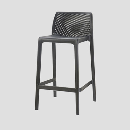 Contemporary Low Back Indoor Plastic Armless Bar Stool with Footrest Black 1 Piece Counter Stool(26"H) Clearhalo 'Bar Furniture' 'Bar Stools' 'bar_stools' 'furn' 'furn_bar_stools' 'Furniture' 'Kitchen & Dining Furniture' 7650611