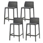 Contemporary Low Back Indoor Plastic Armless Bar Stool with Footrest Black 4 Piece Set Counter Stool(26"H) Clearhalo 'Bar Furniture' 'Bar Stools' 'bar_stools' 'furn' 'furn_bar_stools' 'Furniture' 'Kitchen & Dining Furniture' 7650613