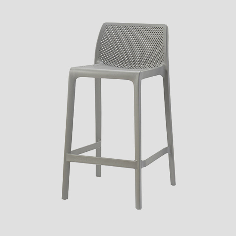 Contemporary Low Back Indoor Plastic Armless Bar Stool with Footrest Grey 1 Piece Counter Stool(26"H) Clearhalo 'Bar Furniture' 'Bar Stools' 'bar_stools' 'furn' 'furn_bar_stools' 'Furniture' 'Kitchen & Dining Furniture' 7650616