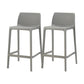 Contemporary Low Back Indoor Plastic Armless Bar Stool with Footrest Grey 2 Piece Set Counter Stool(26"H) Clearhalo 'Bar Furniture' 'Bar Stools' 'bar_stools' 'furn' 'furn_bar_stools' 'Furniture' 'Kitchen & Dining Furniture' 7650617