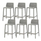 Contemporary Low Back Indoor Plastic Armless Bar Stool with Footrest Grey 6 Piece Set Counter Stool(26"H) Clearhalo 'Bar Furniture' 'Bar Stools' 'bar_stools' 'furn' 'furn_bar_stools' 'Furniture' 'Kitchen & Dining Furniture' 7650619