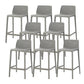 Contemporary Low Back Indoor Plastic Armless Bar Stool with Footrest Grey 8 Piece Set Counter Stool(26"H) Clearhalo 'Bar Furniture' 'Bar Stools' 'bar_stools' 'furn' 'furn_bar_stools' 'Furniture' 'Kitchen & Dining Furniture' 7650620