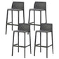 Contemporary Low Back Indoor Plastic Armless Bar Stool with Footrest Black 4 Piece Set Bar Stool(30"H) Clearhalo 'Bar Furniture' 'Bar Stools' 'bar_stools' 'furn' 'furn_bar_stools' 'Furniture' 'Kitchen & Dining Furniture' 7650623