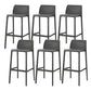 Contemporary Low Back Indoor Plastic Armless Bar Stool with Footrest Black 6 Piece Set Bar Stool(30"H) Clearhalo 'Bar Furniture' 'Bar Stools' 'bar_stools' 'furn' 'furn_bar_stools' 'Furniture' 'Kitchen & Dining Furniture' 7650624