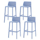 Contemporary Low Back Indoor Plastic Armless Bar Stool with Footrest Blue 4 Piece Set Bar Stool(30"H) Clearhalo 'Bar Furniture' 'Bar Stools' 'bar_stools' 'furn' 'furn_bar_stools' 'Furniture' 'Kitchen & Dining Furniture' 7650628