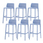 Contemporary Low Back Indoor Plastic Armless Bar Stool with Footrest Blue 6 Piece Set Bar Stool(30"H) Clearhalo 'Bar Furniture' 'Bar Stools' 'bar_stools' 'furn' 'furn_bar_stools' 'Furniture' 'Kitchen & Dining Furniture' 7650629