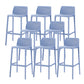 Contemporary Low Back Indoor Plastic Armless Bar Stool with Footrest Blue 8 Piece Set Bar Stool(30"H) Clearhalo 'Bar Furniture' 'Bar Stools' 'bar_stools' 'furn' 'furn_bar_stools' 'Furniture' 'Kitchen & Dining Furniture' 7650630