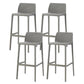 Contemporary Low Back Indoor Plastic Armless Bar Stool with Footrest Grey 4 Piece Set Bar Stool(30"H) Clearhalo 'Bar Furniture' 'Bar Stools' 'bar_stools' 'furn' 'furn_bar_stools' 'Furniture' 'Kitchen & Dining Furniture' 7650633