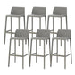 Contemporary Low Back Indoor Plastic Armless Bar Stool with Footrest Grey 6 Piece Set Bar Stool(30"H) Clearhalo 'Bar Furniture' 'Bar Stools' 'bar_stools' 'furn' 'furn_bar_stools' 'Furniture' 'Kitchen & Dining Furniture' 7650634