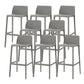 Contemporary Low Back Indoor Plastic Armless Bar Stool with Footrest Grey 8 Piece Set Bar Stool(30"H) Clearhalo 'Bar Furniture' 'Bar Stools' 'bar_stools' 'furn' 'furn_bar_stools' 'Furniture' 'Kitchen & Dining Furniture' 7650635