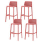 Contemporary Low Back Indoor Plastic Armless Bar Stool with Footrest Red 4 Piece Set Bar Stool(30"H) Clearhalo 'Bar Furniture' 'Bar Stools' 'bar_stools' 'furn' 'furn_bar_stools' 'Furniture' 'Kitchen & Dining Furniture' 7650638