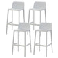 Contemporary Low Back Indoor Plastic Armless Bar Stool with Footrest White 4 Piece Set Bar Stool(30"H) Clearhalo 'Bar Furniture' 'Bar Stools' 'bar_stools' 'furn' 'furn_bar_stools' 'Furniture' 'Kitchen & Dining Furniture' 7650643