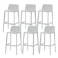 Contemporary Low Back Indoor Plastic Armless Bar Stool with Footrest White 6 Piece Set Bar Stool(30"H) Clearhalo 'Bar Furniture' 'Bar Stools' 'bar_stools' 'furn' 'furn_bar_stools' 'Furniture' 'Kitchen & Dining Furniture' 7650644