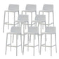 Contemporary Low Back Indoor Plastic Armless Bar Stool with Footrest White 8 Piece Set Bar Stool(30"H) Clearhalo 'Bar Furniture' 'Bar Stools' 'bar_stools' 'furn' 'furn_bar_stools' 'Furniture' 'Kitchen & Dining Furniture' 7650645