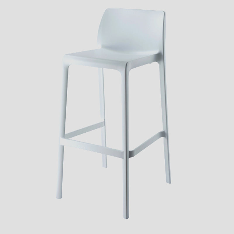 Contemporary Low Back Indoor Plastic Armless Bar Stool with Footrest Textured White 1 Piece Bar Stool(30"H) Clearhalo 'Bar Furniture' 'Bar Stools' 'bar_stools' 'furn' 'furn_bar_stools' 'Furniture' 'Kitchen & Dining Furniture' 7650646
