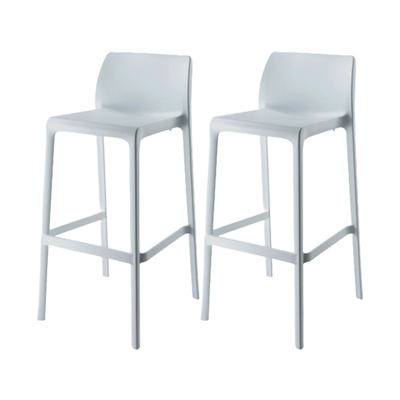Contemporary Low Back Indoor Plastic Armless Bar Stool with Footrest Textured White 2 Piece Set Bar Stool(30"H) Clearhalo 'Bar Furniture' 'Bar Stools' 'bar_stools' 'furn' 'furn_bar_stools' 'Furniture' 'Kitchen & Dining Furniture' 7650647