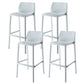 Contemporary Low Back Indoor Plastic Armless Bar Stool with Footrest Textured White 4 Piece Set Bar Stool(30"H) Clearhalo 'Bar Furniture' 'Bar Stools' 'bar_stools' 'furn' 'furn_bar_stools' 'Furniture' 'Kitchen & Dining Furniture' 7650648