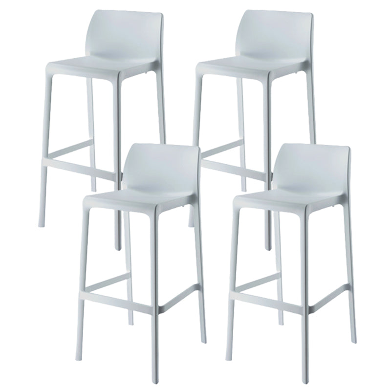 Contemporary Low Back Indoor Plastic Armless Bar Stool with Footrest Textured White 4 Piece Set Bar Stool(30"H) Clearhalo 'Bar Furniture' 'Bar Stools' 'bar_stools' 'furn' 'furn_bar_stools' 'Furniture' 'Kitchen & Dining Furniture' 7650648