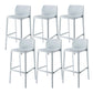 Contemporary Low Back Indoor Plastic Armless Bar Stool with Footrest Textured White 6 Piece Set Bar Stool(30"H) Clearhalo 'Bar Furniture' 'Bar Stools' 'bar_stools' 'furn' 'furn_bar_stools' 'Furniture' 'Kitchen & Dining Furniture' 7650649