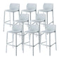 Contemporary Low Back Indoor Plastic Armless Bar Stool with Footrest Textured White 8 Piece Set Bar Stool(30"H) Clearhalo 'Bar Furniture' 'Bar Stools' 'bar_stools' 'furn' 'furn_bar_stools' 'Furniture' 'Kitchen & Dining Furniture' 7650650