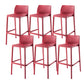 Contemporary Low Back Indoor Plastic Armless Bar Stool with Footrest Burgundy 6 Piece Set Bar Stool(30"H) Clearhalo 'Bar Furniture' 'Bar Stools' 'bar_stools' 'furn' 'furn_bar_stools' 'Furniture' 'Kitchen & Dining Furniture' 7650654