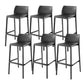 Contemporary Low Back Indoor Plastic Armless Bar Stool with Footrest Gloss Black 6 Piece Set Bar Stool(30"H) Clearhalo 'Bar Furniture' 'Bar Stools' 'bar_stools' 'furn' 'furn_bar_stools' 'Furniture' 'Kitchen & Dining Furniture' 7650659
