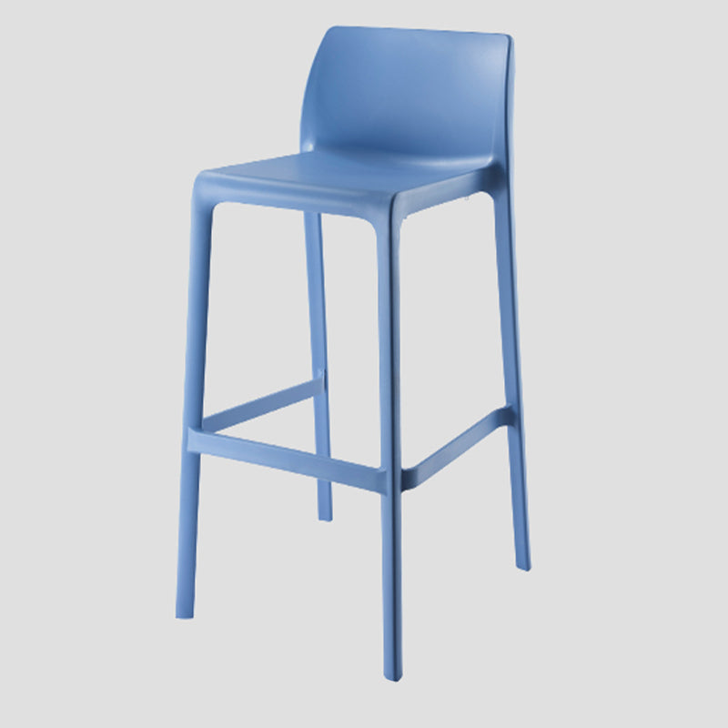 Contemporary Low Back Indoor Plastic Armless Bar Stool with Footrest Sky Blue 1 Piece Bar Stool(30"H) Clearhalo 'Bar Furniture' 'Bar Stools' 'bar_stools' 'furn' 'furn_bar_stools' 'Furniture' 'Kitchen & Dining Furniture' 7650661