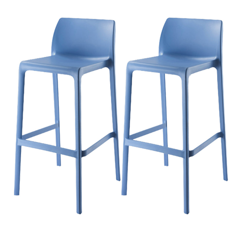 Contemporary Low Back Indoor Plastic Armless Bar Stool with Footrest Sky Blue 2 Piece Set Bar Stool(30"H) Clearhalo 'Bar Furniture' 'Bar Stools' 'bar_stools' 'furn' 'furn_bar_stools' 'Furniture' 'Kitchen & Dining Furniture' 7650662