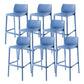 Contemporary Low Back Indoor Plastic Armless Bar Stool with Footrest Sky Blue 8 Piece Set Bar Stool(30"H) Clearhalo 'Bar Furniture' 'Bar Stools' 'bar_stools' 'furn' 'furn_bar_stools' 'Furniture' 'Kitchen & Dining Furniture' 7650665