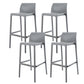 Contemporary Low Back Indoor Plastic Armless Bar Stool with Footrest Silver Gray 4 Piece Set Bar Stool(30"H) Clearhalo 'Bar Furniture' 'Bar Stools' 'bar_stools' 'furn' 'furn_bar_stools' 'Furniture' 'Kitchen & Dining Furniture' 7650668