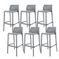 Contemporary Low Back Indoor Plastic Armless Bar Stool with Footrest Silver Gray 6 Piece Set Bar Stool(30"H) Clearhalo 'Bar Furniture' 'Bar Stools' 'bar_stools' 'furn' 'furn_bar_stools' 'Furniture' 'Kitchen & Dining Furniture' 7650669