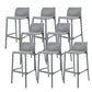Contemporary Low Back Indoor Plastic Armless Bar Stool with Footrest Silver Gray 8 Piece Set Bar Stool(30"H) Clearhalo 'Bar Furniture' 'Bar Stools' 'bar_stools' 'furn' 'furn_bar_stools' 'Furniture' 'Kitchen & Dining Furniture' 7650670
