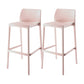 Contemporary Low Back Indoor Plastic Armless Bar Stool with Footrest Pink 2 Piece Set Bar Stool(30"H) Clearhalo 'Bar Furniture' 'Bar Stools' 'bar_stools' 'furn' 'furn_bar_stools' 'Furniture' 'Kitchen & Dining Furniture' 7650672